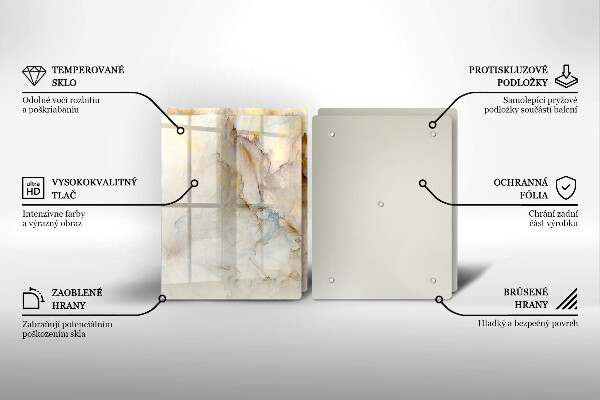 Főzőlap védő üveglap Márvány textúra arannyal