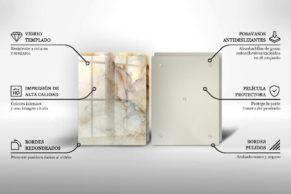 Főzőlap védő üveglap Márvány textúra arannyal