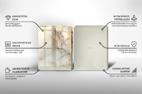 Főzőlap védő üveglap Márvány textúra arannyal