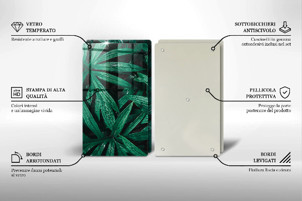 Főzőlap védő üveglap Növények levelei