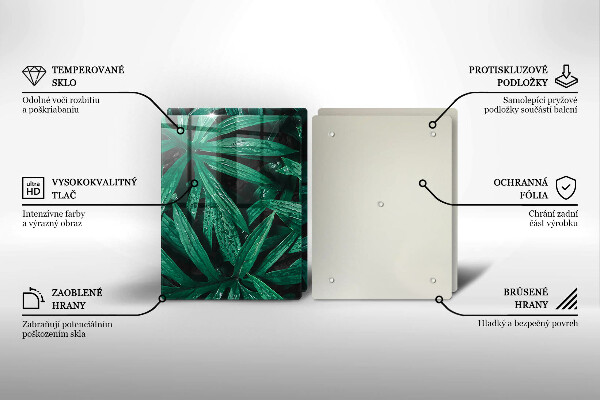 Főzőlap védő üveglap Növények levelei