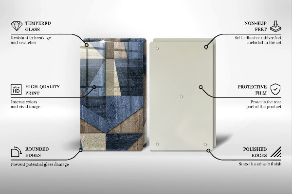 Főzőlap védő üveglap Geometriai absztrakció