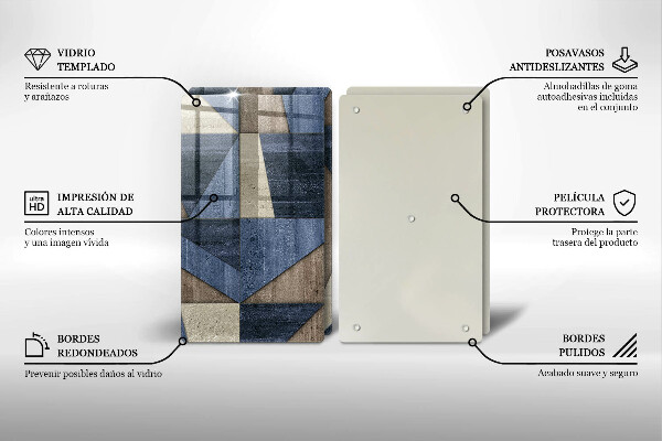 Főzőlap védő üveglap Geometriai absztrakció