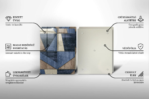 Főzőlap védő üveglap Geometriai absztrakció