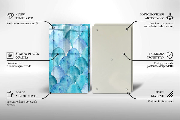 Főzőlap védő üveglap Akvarell skálák