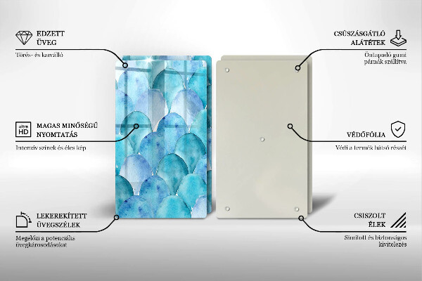 Főzőlap védő üveglap Akvarell skálák