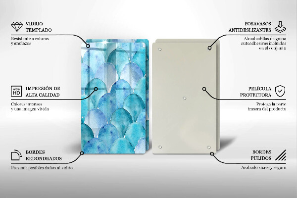 Főzőlap védő üveglap Akvarell skálák