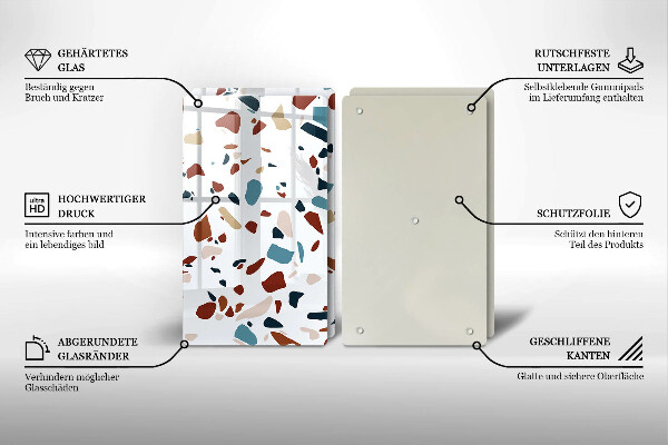 Főzőlap védő üveglap Díszítő kő