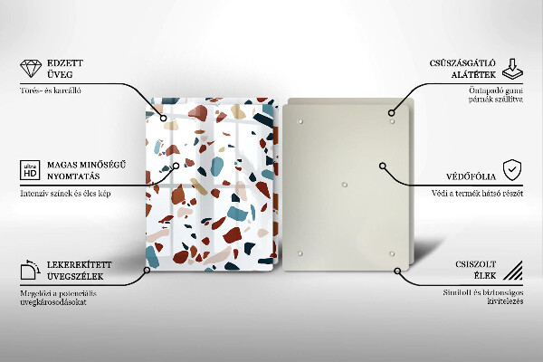 Főzőlap védő üveglap Díszítő kő