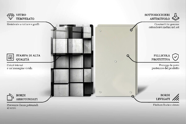 Főzőlap védő üveglap 3D geometriai háttér