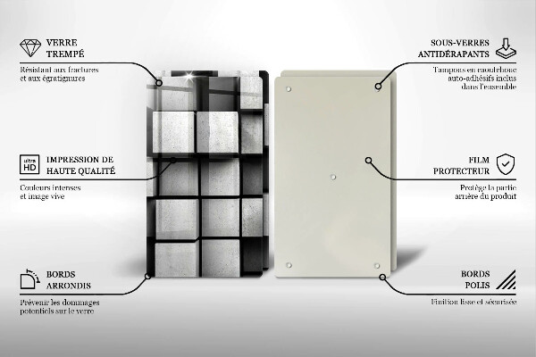 Főzőlap védő üveglap 3D geometriai háttér