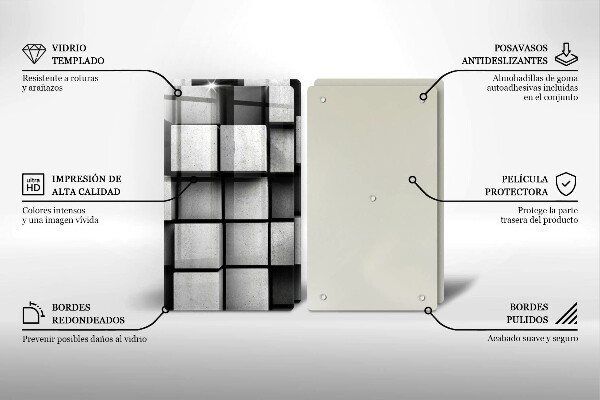 Főzőlap védő üveglap 3D geometriai háttér