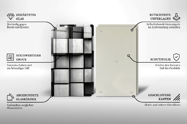 Főzőlap védő üveglap 3D geometriai háttér