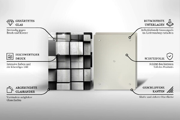 Főzőlap védő üveglap 3D geometriai háttér