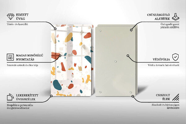 Főzőlap védő üveglap Dekoratív kőedény