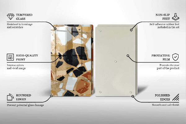 Főzőlap védő üveglap Dekoratív kövek lemez