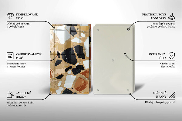 Főzőlap védő üveglap Dekoratív kövek lemez