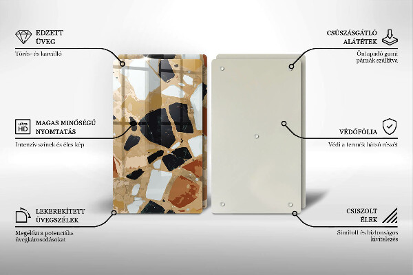 Főzőlap védő üveglap Dekoratív kövek lemez