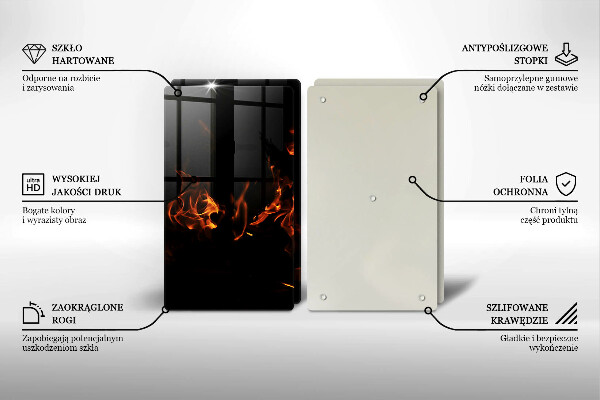 Főzőlap védő üveglap Gyújts egy élő lángot