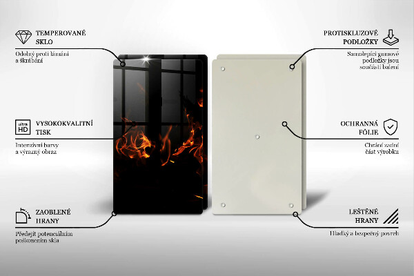 Főzőlap védő üveglap Gyújts egy élő lángot