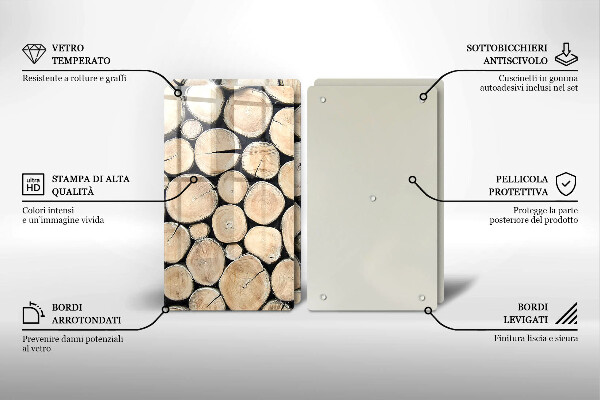 Főzőlap védő üveglap Fa fatörzsek