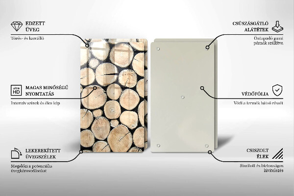 Főzőlap védő üveglap Fa fatörzsek