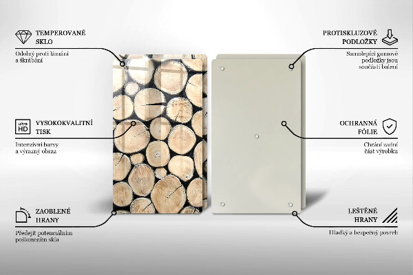 Főzőlap védő üveglap Fa fatörzsek