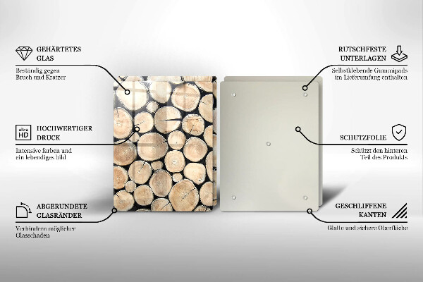 Főzőlap védő üveglap Fa fatörzsek