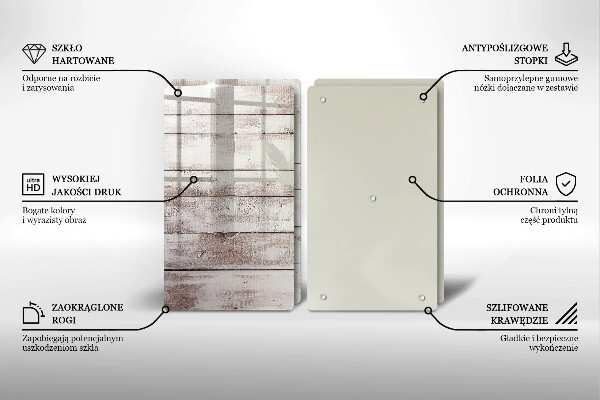 Főzőlap védő üveglap Régi fa táblák