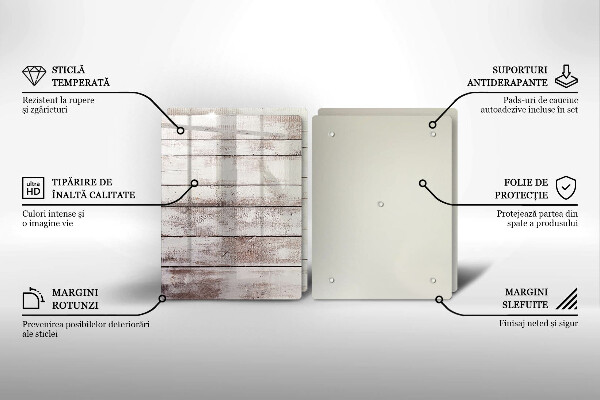 Főzőlap védő üveglap Régi fa táblák