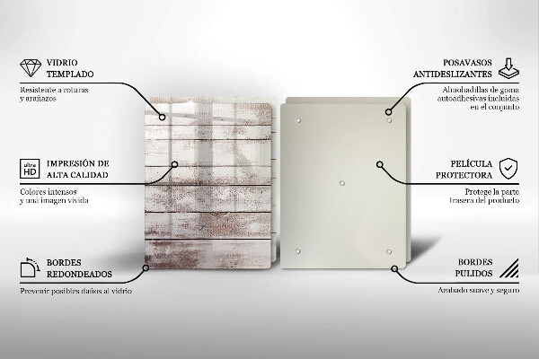 Főzőlap védő üveglap Régi fa táblák