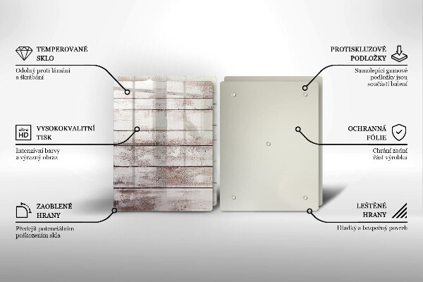 Főzőlap védő üveglap Régi fa táblák