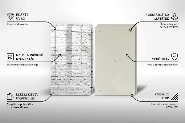 Főzőlap védő üveglap Téglafal fal