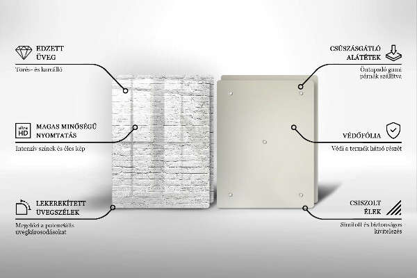 Főzőlap védő üveglap Téglafal fal