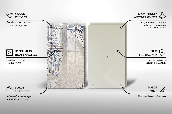 Főzőlap védő üveglap Finom levelek