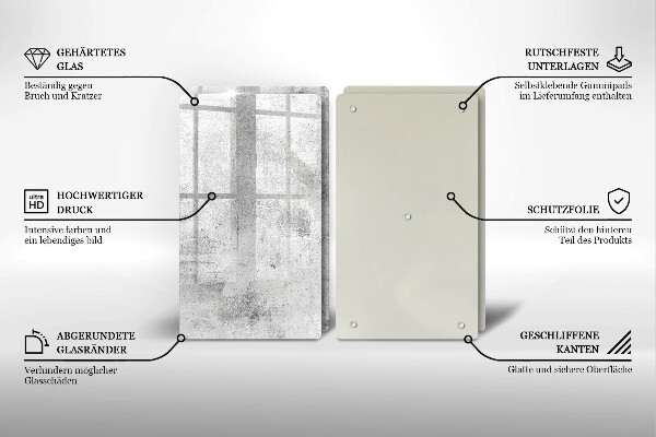 Főzőlap védő üveglap Beton textúra