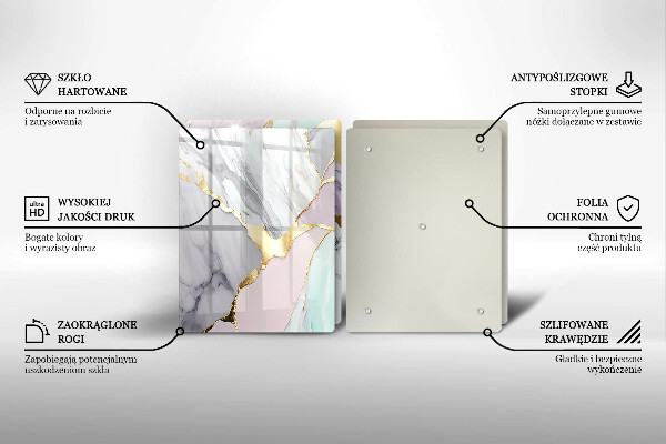 Főzőlap védő üveglap Pasztell márvány