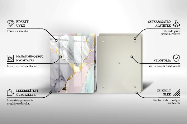 Főzőlap védő üveglap Pasztell márvány