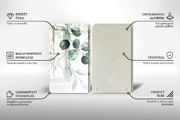 Főzőlap védő üveglap Festett növények