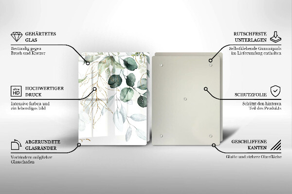 Főzőlap védő üveglap Festett növények