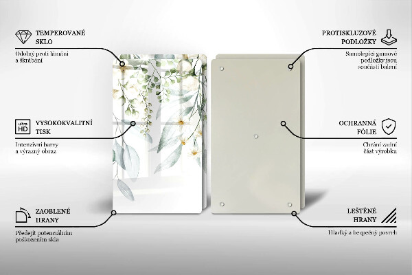 Főzőlap védő üveglap Akvarell növények