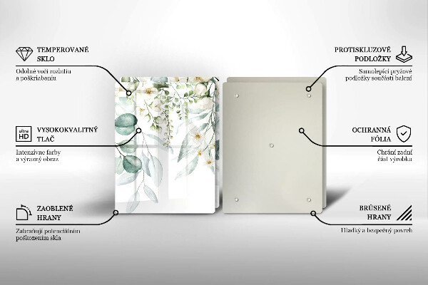 Főzőlap védő üveglap Akvarell növények