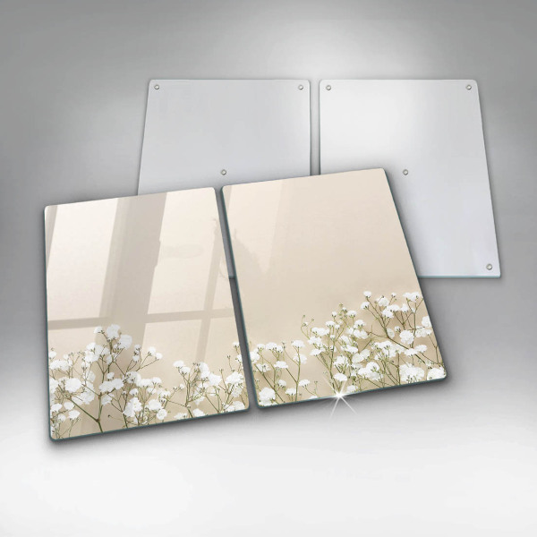 Főzőlap védő üveglap Gipsz boho virágok