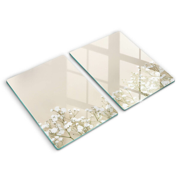 Főzőlap védő üveglap Gipsz boho virágok