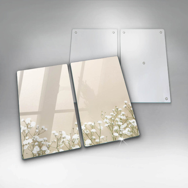 Főzőlap védő üveglap Gipsz boho virágok