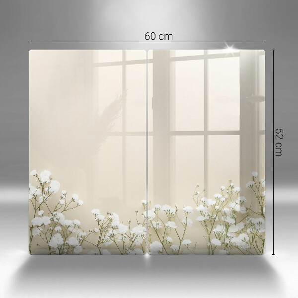 Főzőlap védő üveglap Gipsz boho virágok