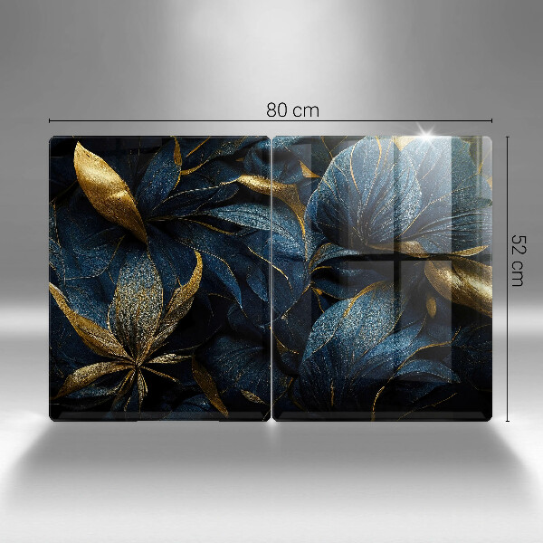 Főzőlap védő üveglap Dekoratív levelek arannyal