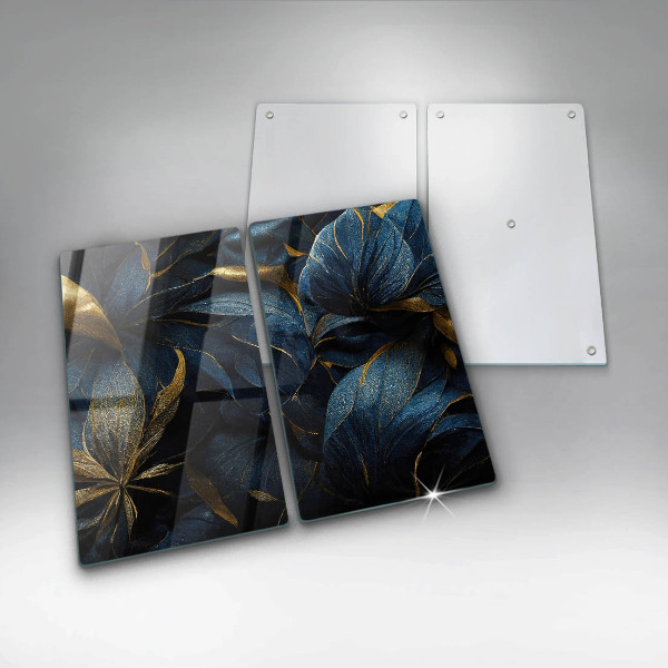 Főzőlap védő üveglap Dekoratív levelek arannyal