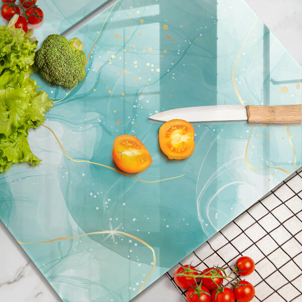 Főzőlap védő üveglap Kék és arany absztrakció