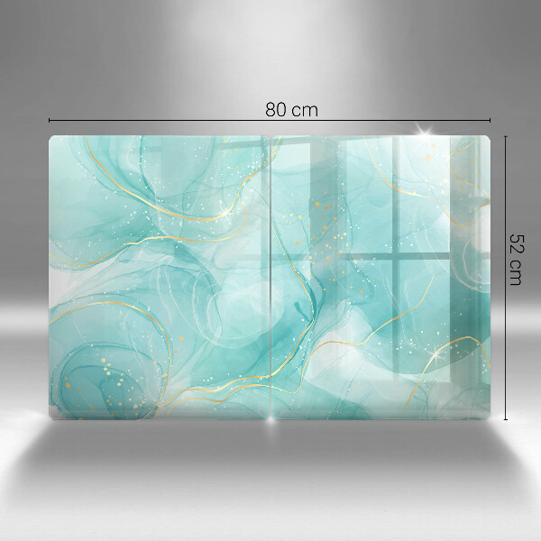 Főzőlap védő üveglap Kék és arany absztrakció